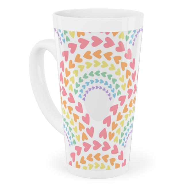 Mugs: Rainbow Love Tall Latte Mug, 17oz, Multicolor, Penelope