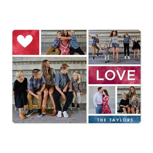 Magnets: Watercolor I Heart You, 4x5.5, Red, cranberry