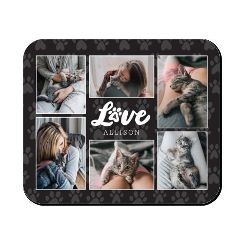Custom Mouse Pads: Playful Paw Print, Gray, charcoal