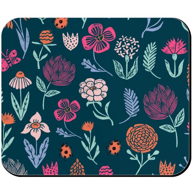 Custom Mouse Pads: Spring Botanicals Linocut - Multi