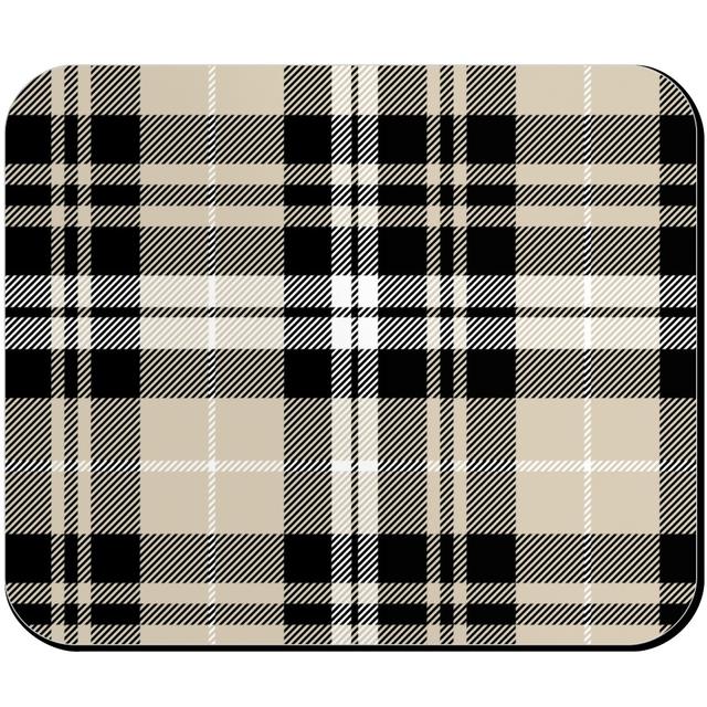 Mouse Pads: Fall Plaid, Beige, Black