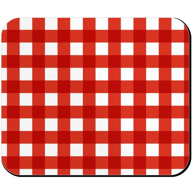 Mouse Pads: Gingham Plaid Check, Red