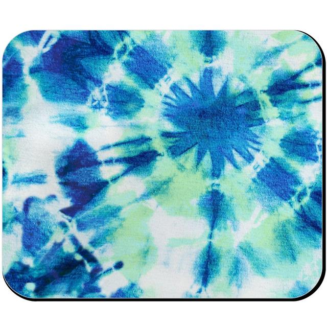 Custom Mouse Pads: Tie Dye Ink Splat Indigo and Green, Blue, True Blue