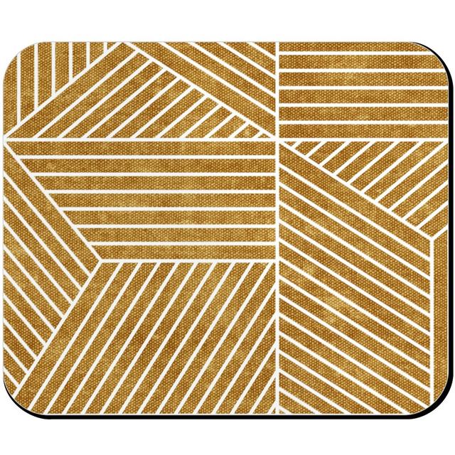Mouse Pads: Bohemian Geometric Tiles - Mustard, Yellow, Classic Yellow