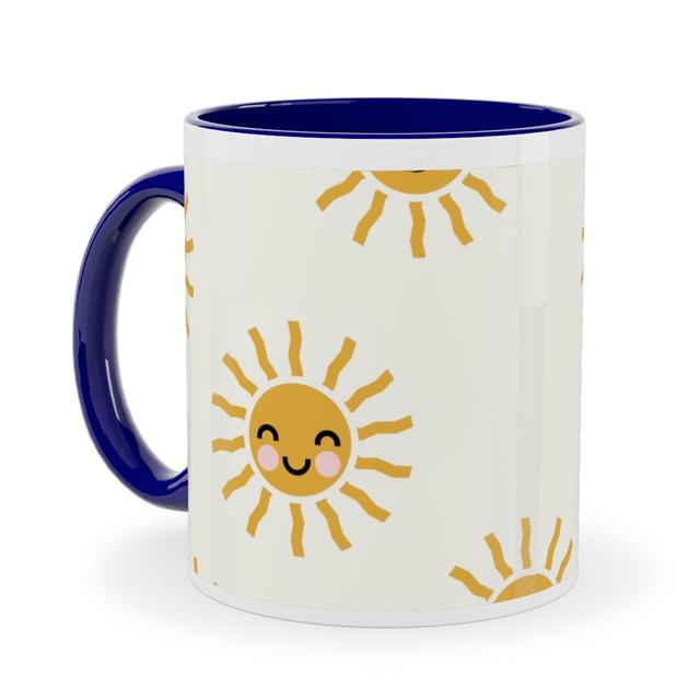 Blue Photo Mugs: Cute Sunshine - Yellow Ceramic Mug, Blue, 11oz, Yellow, Classic Yellow