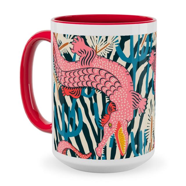 Red Ceramic Mugs: Bazaar Cosmic Gator - Multi Ceramic Mug