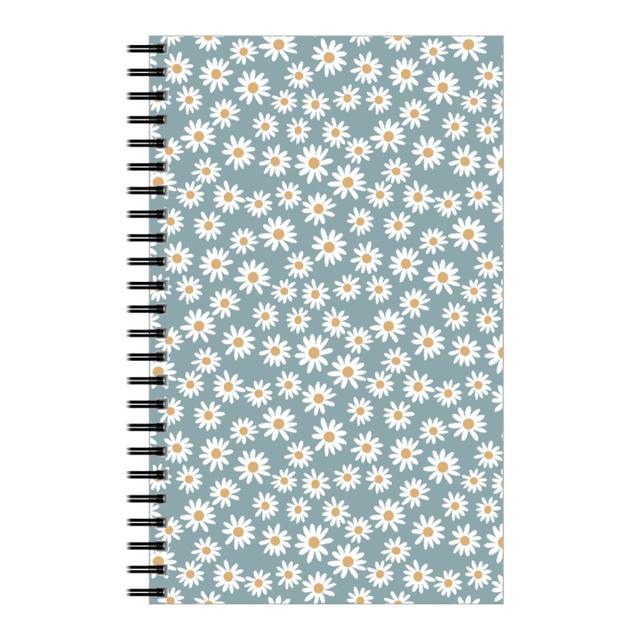 Personalized Notebooks: Daisy Print, 5x8, Blue, Cool Gray