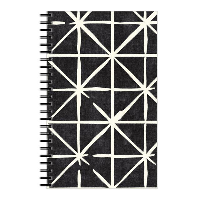 Personalized Notebooks: Geometric Triangles - Distressed Geometric, 5x8, Black
