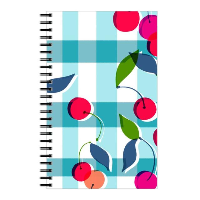 Personalized Notebooks: Cherry Gingham - Blue, 5x8, Blue, True Blue