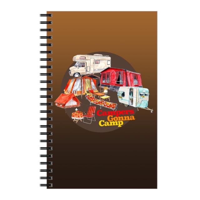 Personalized Notebooks: Campers Gonna Camp - Brown, 5x8, Brown