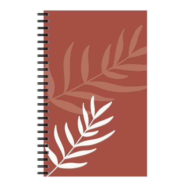 Personalized Notebooks: Fern Leaves in Neutral Earth Tones, 5x8, Red, Cinnamon