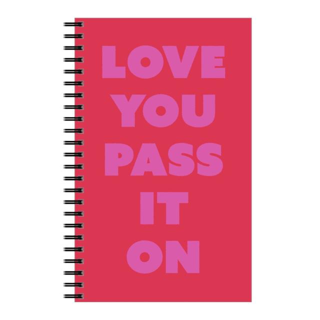 Personalized Notebooks: Love You Pass It on - Red and Pink, 5x8, Red