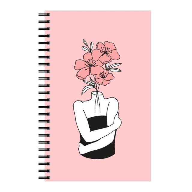 Personalized Notebooks: Self Love Feminine Abstract - Pink, 5x8, Pink, Bright Pink