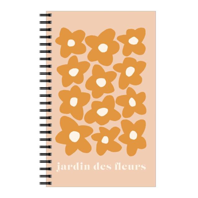 Personalized Notebooks: Botanical Graphic Retro Flower Garden, 5x8, Orange, Citrus