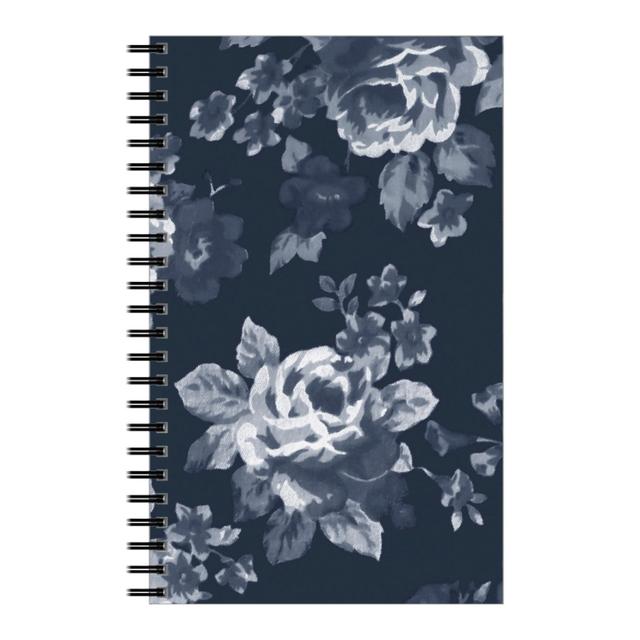 Personalized Notebooks: Navy Floral, 5x8, Blue, True Blue