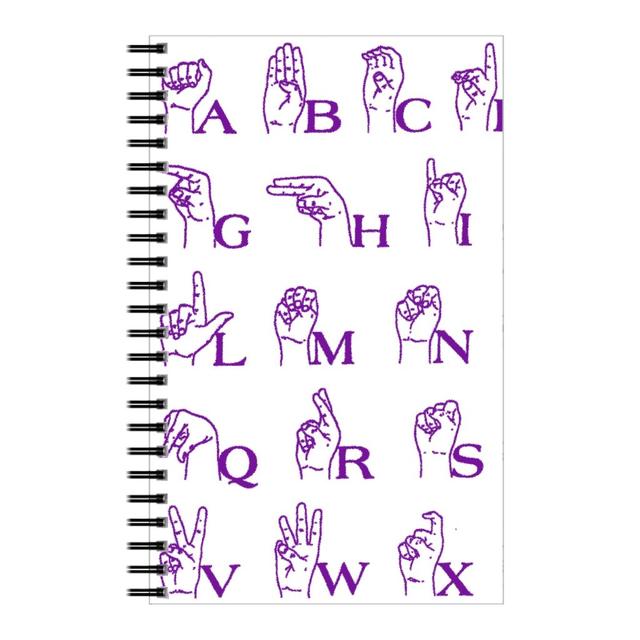 Personalized Notebooks: Sign Language Alphabet, 5x8, Purple, Crystal Ball