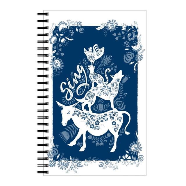Personalized Notebooks: Musicians of Bremen Folkart - Blue, 5x8, Blue, True Blue