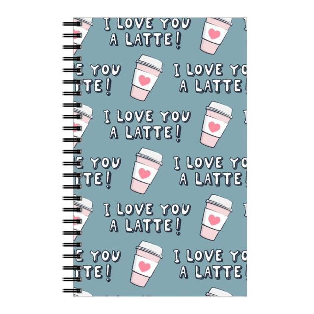 Personalized Notebooks: I Love You Latte! - Heart Coffee Cup - Blue, 5x8, Blue, True Blue