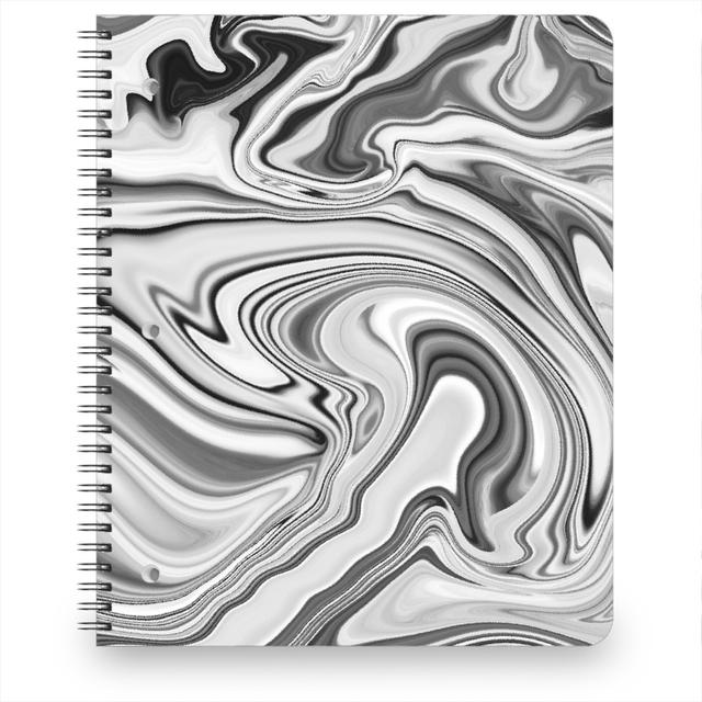 Personalized Notebooks: Love Spell Marble - Black and White, 8.5x11, Gray
