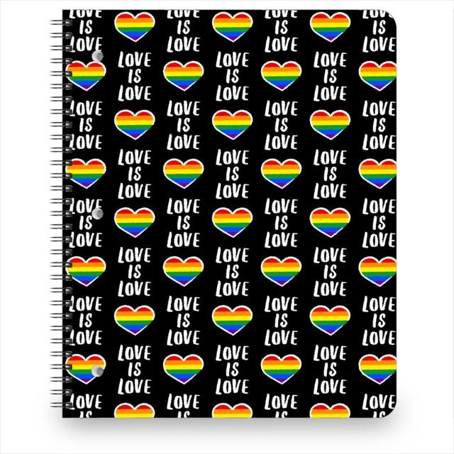 Personalized Love Is Love Pride Notebook with Storage Pockets