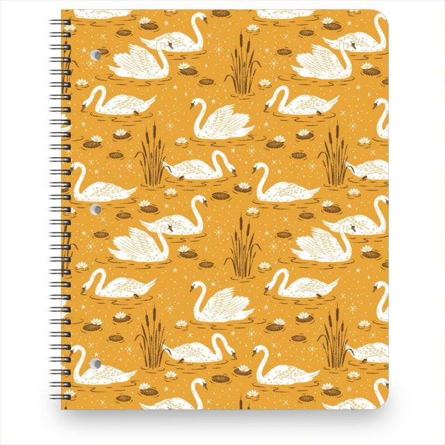 Personalized Notebooks: Summer Swans, 8.5x11, Yellow, Mustard