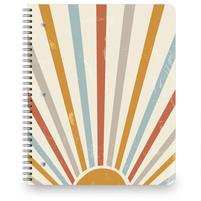 Personalized Notebooks: Boho Sun Rays - Multi Earth Tones, 8.5x11