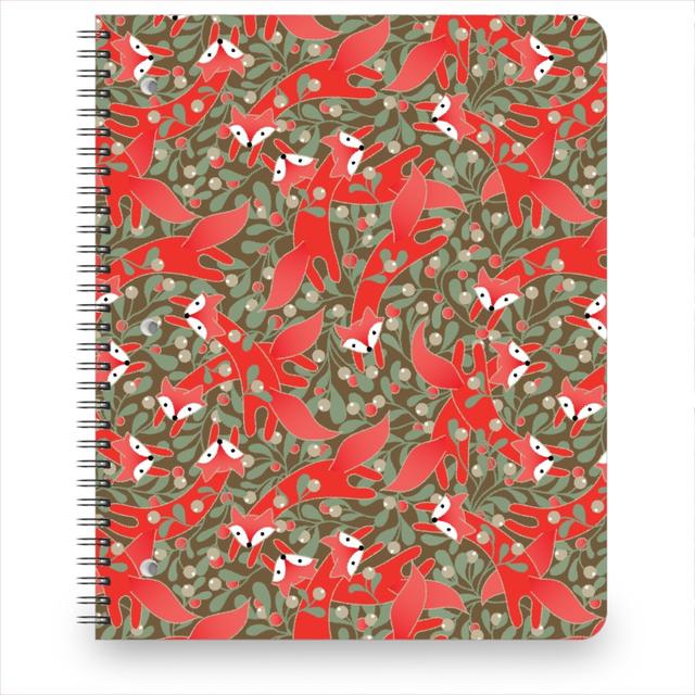 Personalized Notebooks: Red Fox Mistletoe, 8.5x11, Red