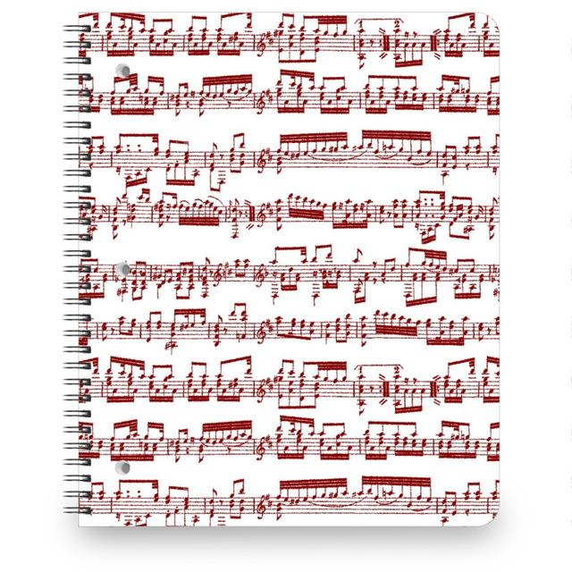 Personalized Notebooks: Sheet Music, 8.5x11, Red, Ruby