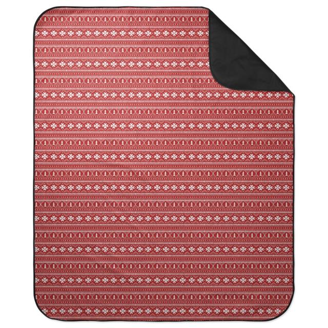 Picnic Blankets: Nordic Sweater - Red Picnic Blanket, Red