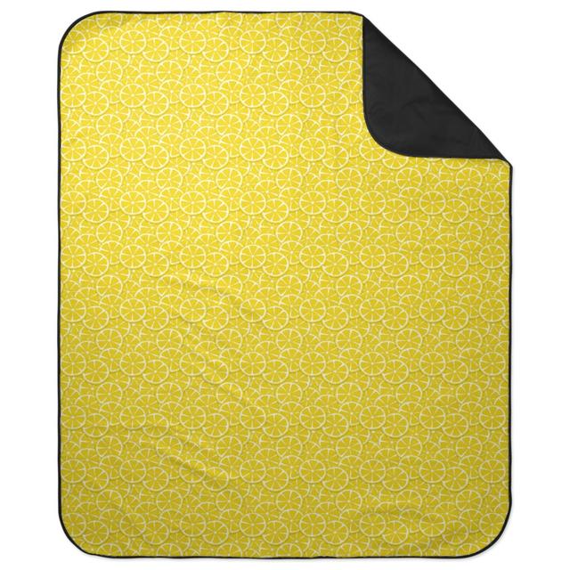 Picnic Blankets: Limes and Lemons Picnic Blanket, Yellow, Bright Delight