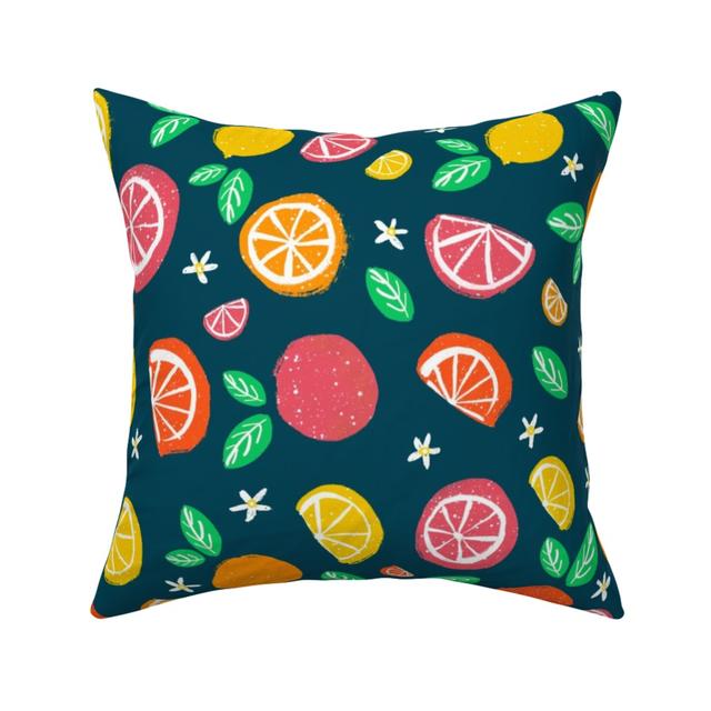 Woven Pillows: Citrus - Multi Color, Beige, 16x16, Single Sided