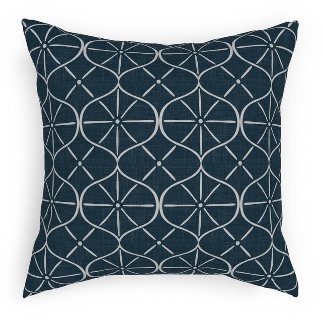 Woven Pillows: Ovalesque - Blue, Beige, 18x18, Single Sided, Blue, True Blue