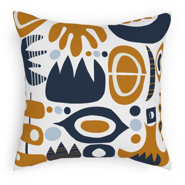 Woven Pillows: Bold Plant, Black, 18x18, Single Sided, Multicolor