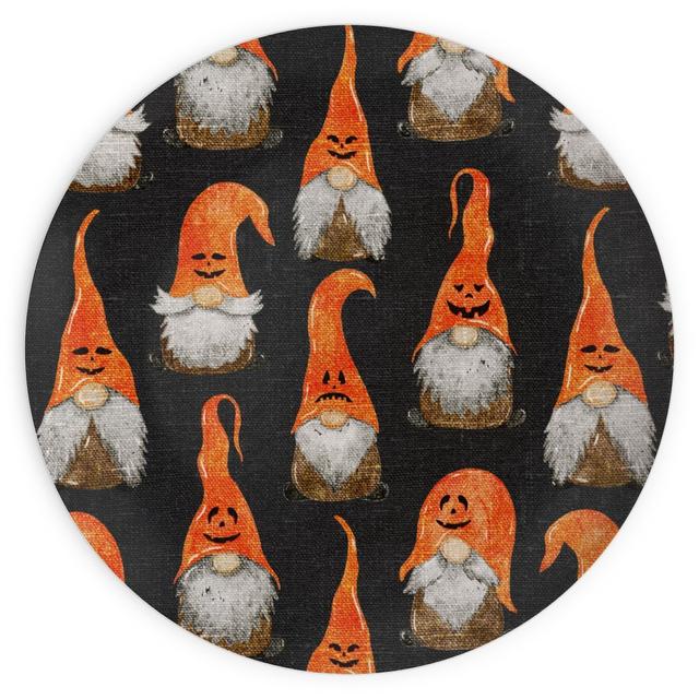 Plates: Jack-O-Lantern Pumpkin Gnomes, 10x10, Orange