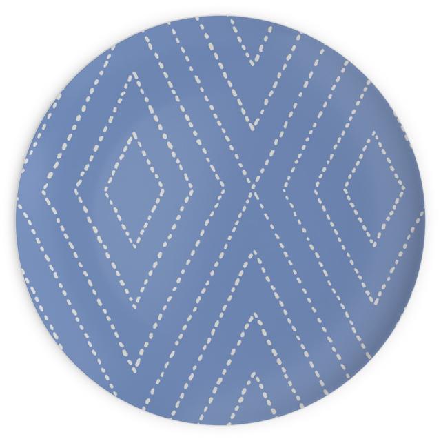 Plates: Painted Diamond Dash, 10x10, Blue, Periwinkle
