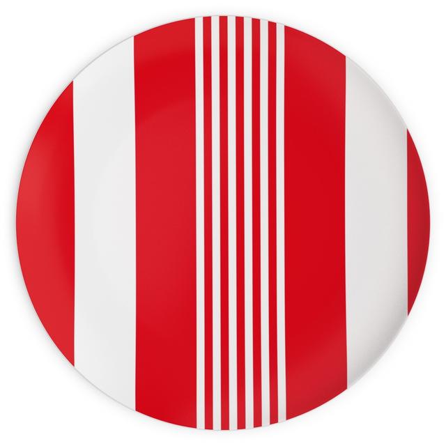 Plates: Turkish Stripes Vertical- Canada Day - Red and White, 10x10, Red