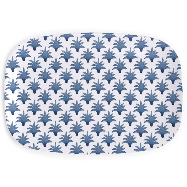 Serving Platters: Pinecone - Indigo on Cream, Blue, True Blue