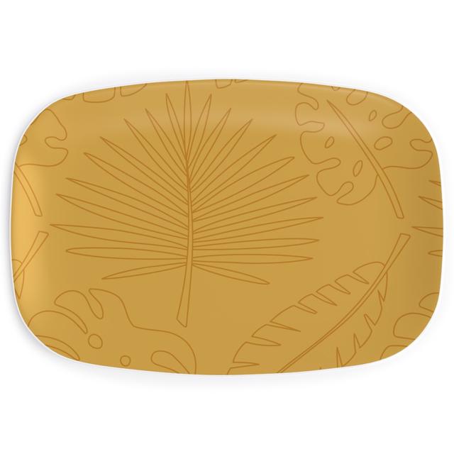 Serving Platters: Tropical Leaves - Gold, Yellow, Classic Yellow