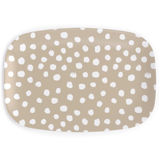 Serving Platters: Soft Painted Dots, Beige, Alpaca