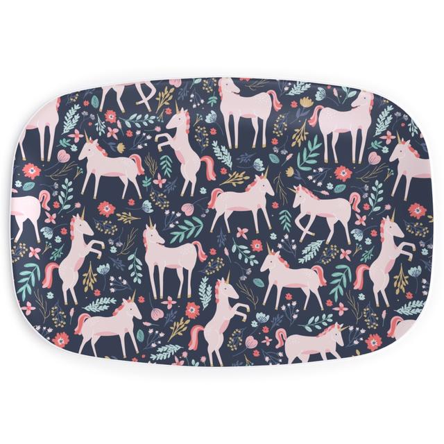 Serving Platters: Unicorn Fields, Multicolor, Navy