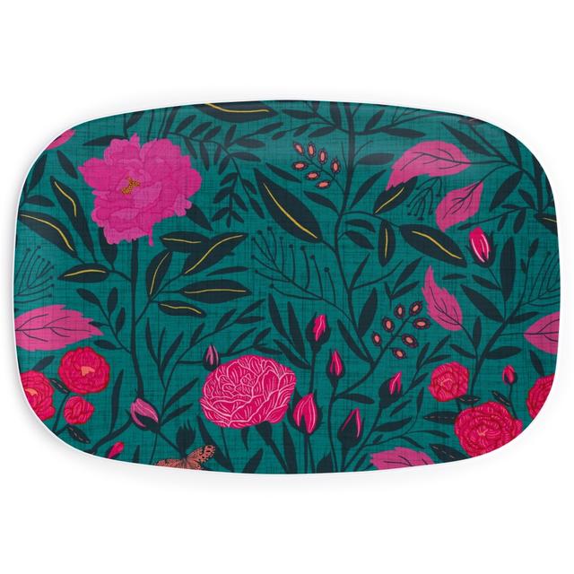 Serving Platters: Modern Chintz, Green, Classic Green