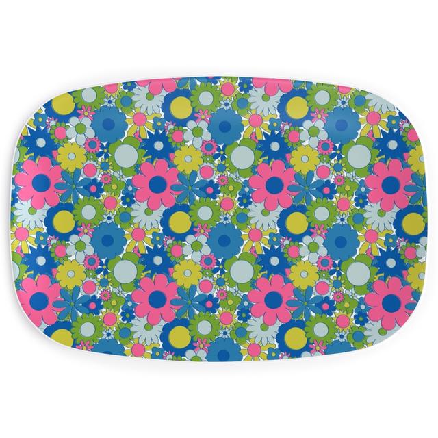 Serving Platters: Funky Daisy Floral - Neon, Multicolor