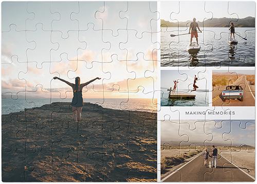 60 Piece Puzzles: Gallery of Five Grid, Multicolor