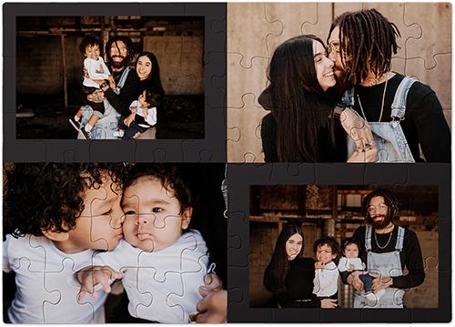 Custom Photo Puzzles: Minimal Gallery of Four, 60 Pieces, Multicolor