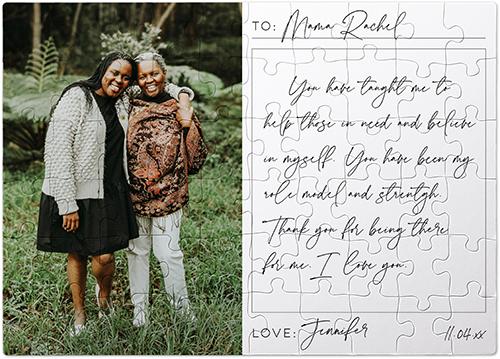 60 Piece Puzzles: Handwritten Letter, White