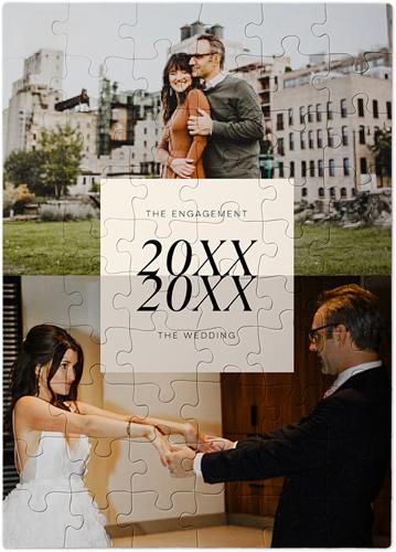 60 Piece Puzzles: Then and Now, Beige, antique white