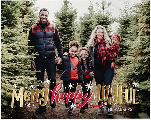 Custom Photo Puzzles: Merry Happy Joyful Always, 520 Pieces, Red, bright red