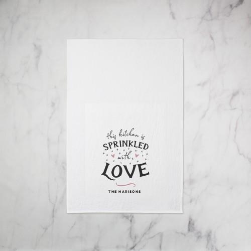 Tea Towels: Sprinkled With Love, Set of 1, White