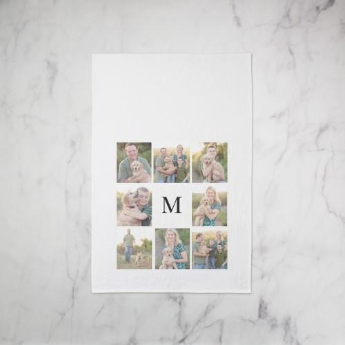 Tea Towels: Grid Collage Monogram, Set of 1, Multicolor