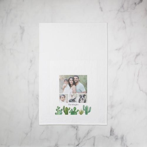 Tea Towels: Whimsical Cacti, Set of 1, Green